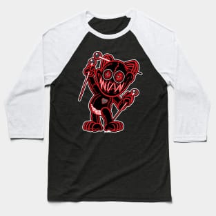 VooDoo Kitty Cat in black and red Baseball T-Shirt